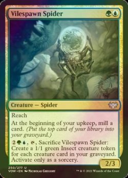 画像1: [FOIL] 堕落産みの蜘蛛/Vilespawn Spider 【英語版】 [VOW-金U]