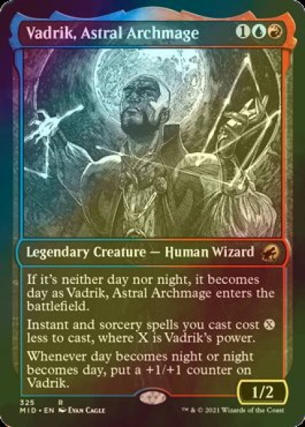 画像1: [FOIL] 星の大魔導師、ヴァドリック/Vadrik, Astral Archmage (ショーケース・海外産ブースター版) 【英語版】 [MID-金R] (1)